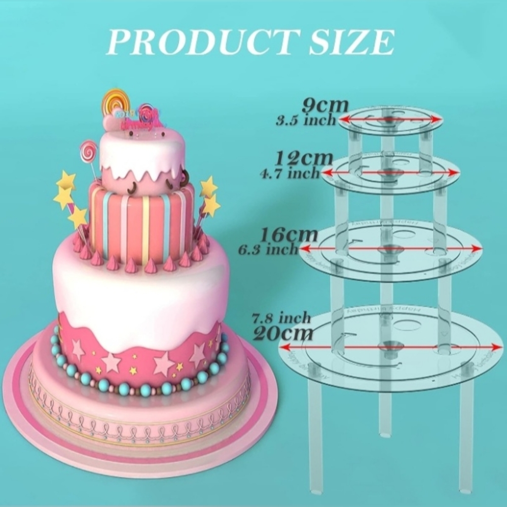 New 4 Tier Cake Stand with Dowels